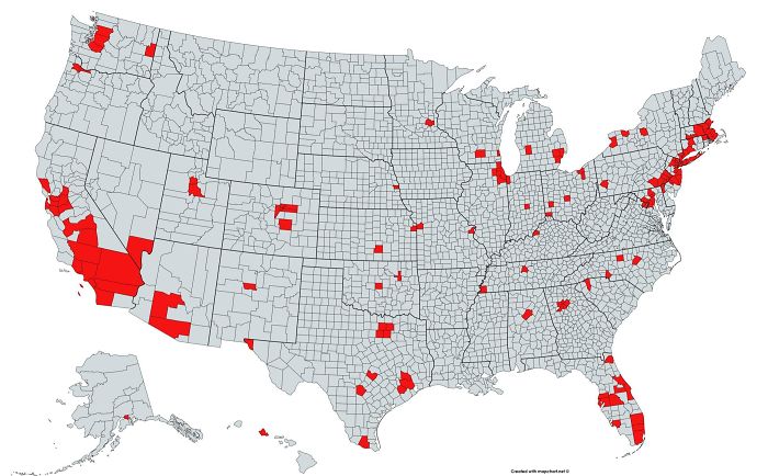 Vive más gente en las zonas rojas que en las grises