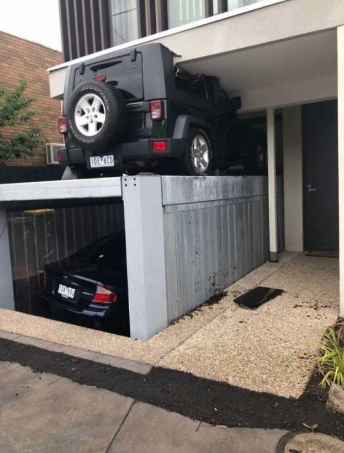 When You Forget You Parked On Top Of The Self-Hiding Garage
