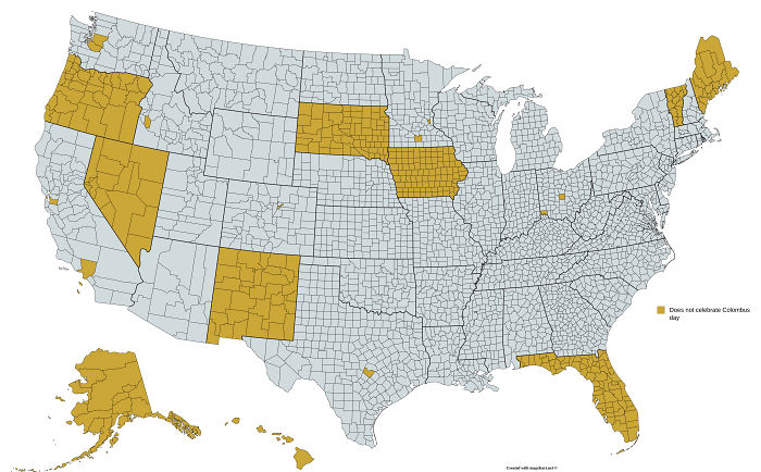 Regions Of The U.S. That Don't Officially Celebrate Christopher Columbus Day