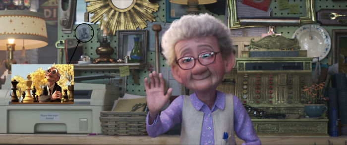 In Toy Story 4(2019), If You Look Behind The Old Lady At The Antique Store; You Can See A Photo Of Geri From The Old Oscar-Winning Pixar Short Film Geri's Game(1997)