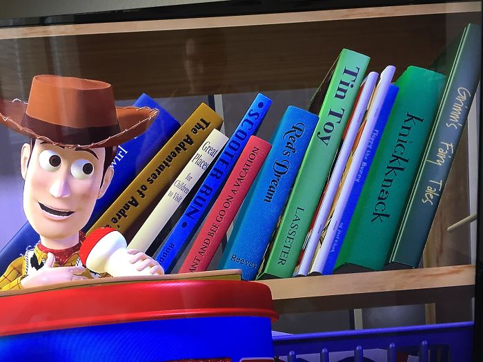 In Toy Story, All The Books On Andy’s Shelf Are The Names Of Pixar’s Animated Shorts