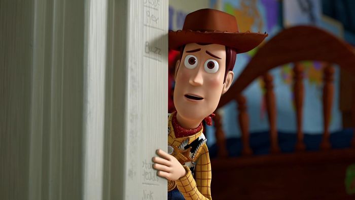 In Toy Story 3, When Woody Peers Past The Door We Can See Andy's Measurements Of Buzz, Rex And Jesse