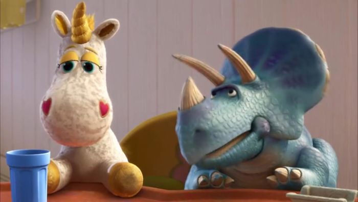 In Toy Story 3 (2010) When Explaining How They Play With Bonnie, Buttercup Played By Jeff Garlin Says “We Do A Lot Of Improv Here.” Jeff Garlin Is Most Well Known For Curb Your Enthusiasm, A Show Where Most Of The Dialogue Is Improvised