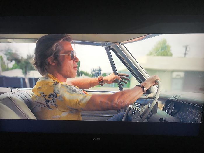 In Once Upon A Time In Hollywood (2019), As Brad Pitt Drives Through La, The Speedometer Is At Zero...the Entire Drive...