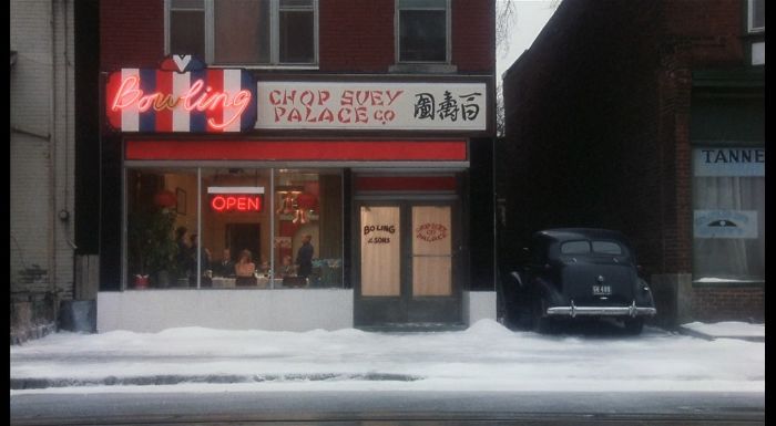 The Chinese Restaurant At The End Of A Christmas Story (1983) Used To Be A Bowling Alley. They Just Turned Off The "W" And Call Themselves "Bo Ling Chop Suey Palace Co"