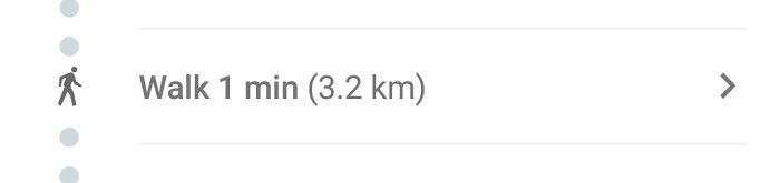 Google se cree que puedo caminar 3,2 kms en un minuto