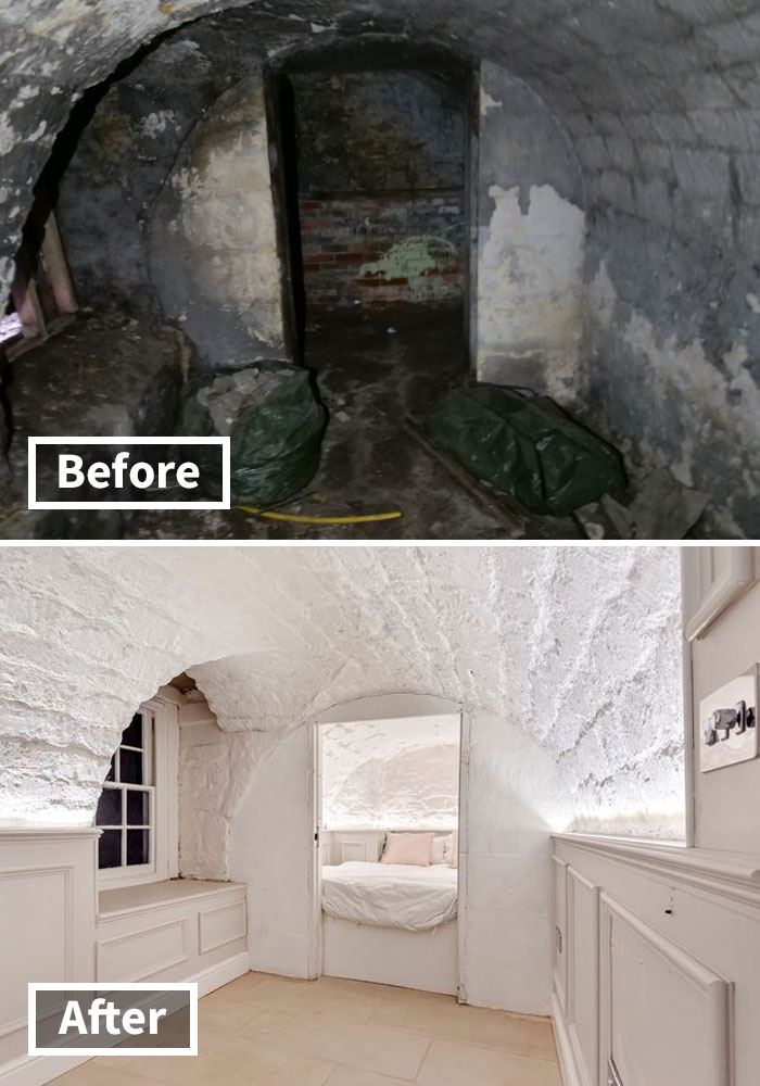 Here Are The Before And After Photos Of A Creepy 'Dungeon' That Was Turned Into A Lush $592,000 Apartment
