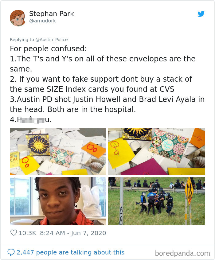 Austin PD Brags About Dozens Of Support Letters They Got, People Call Them Out For Lying (Updated)