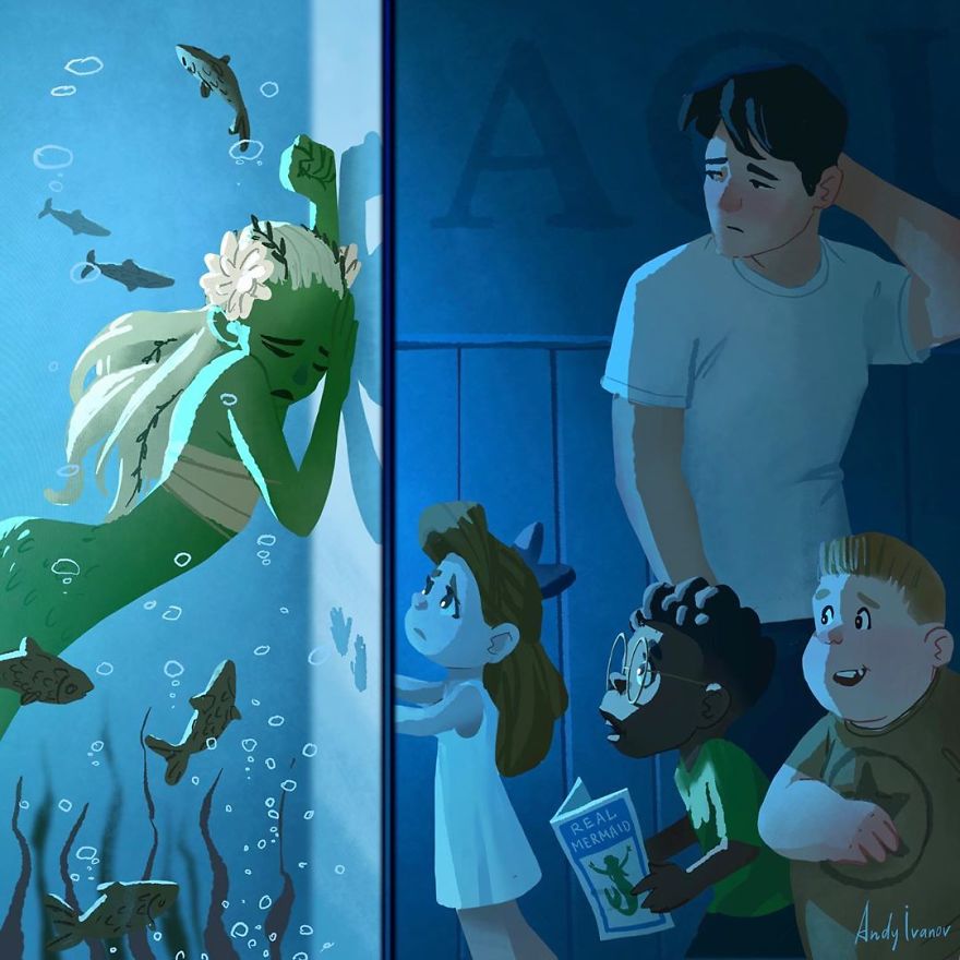 Este artista comparte la historia de una sirena verde que despertará tus sentimientos