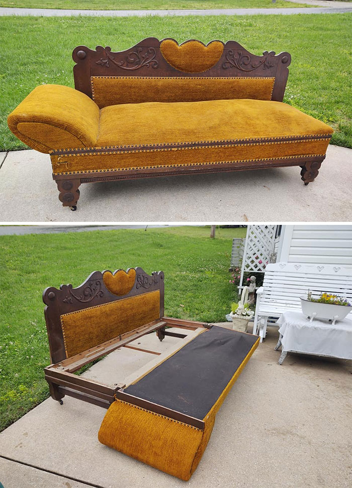 Thrift Store Score!! Found This Fainting Sofa With Fold Out Bed