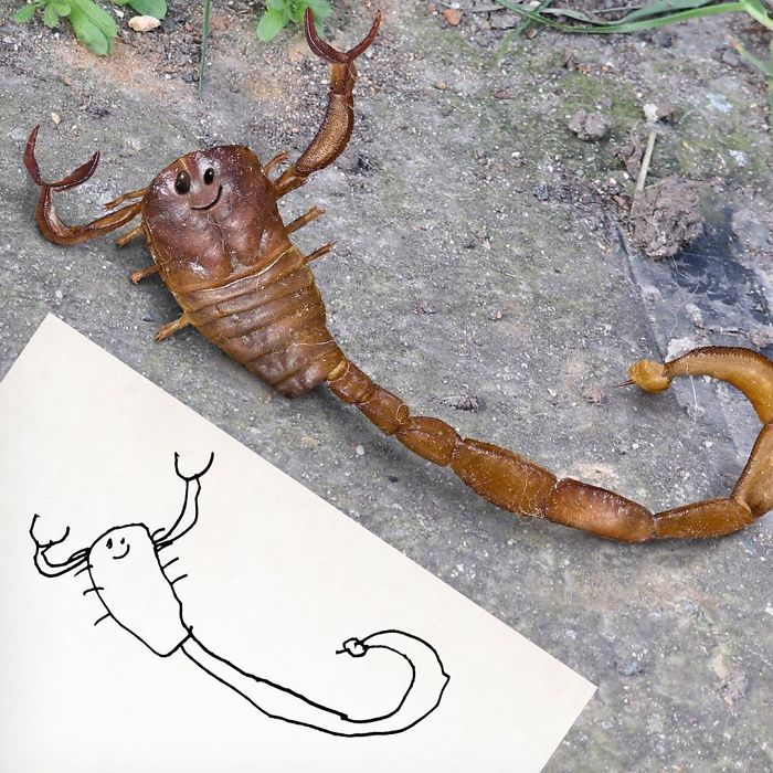 Dad Photoshops Kids’ Drawings As If They Were Real, And It’s Terrifyingly Funny (30 New Pics)