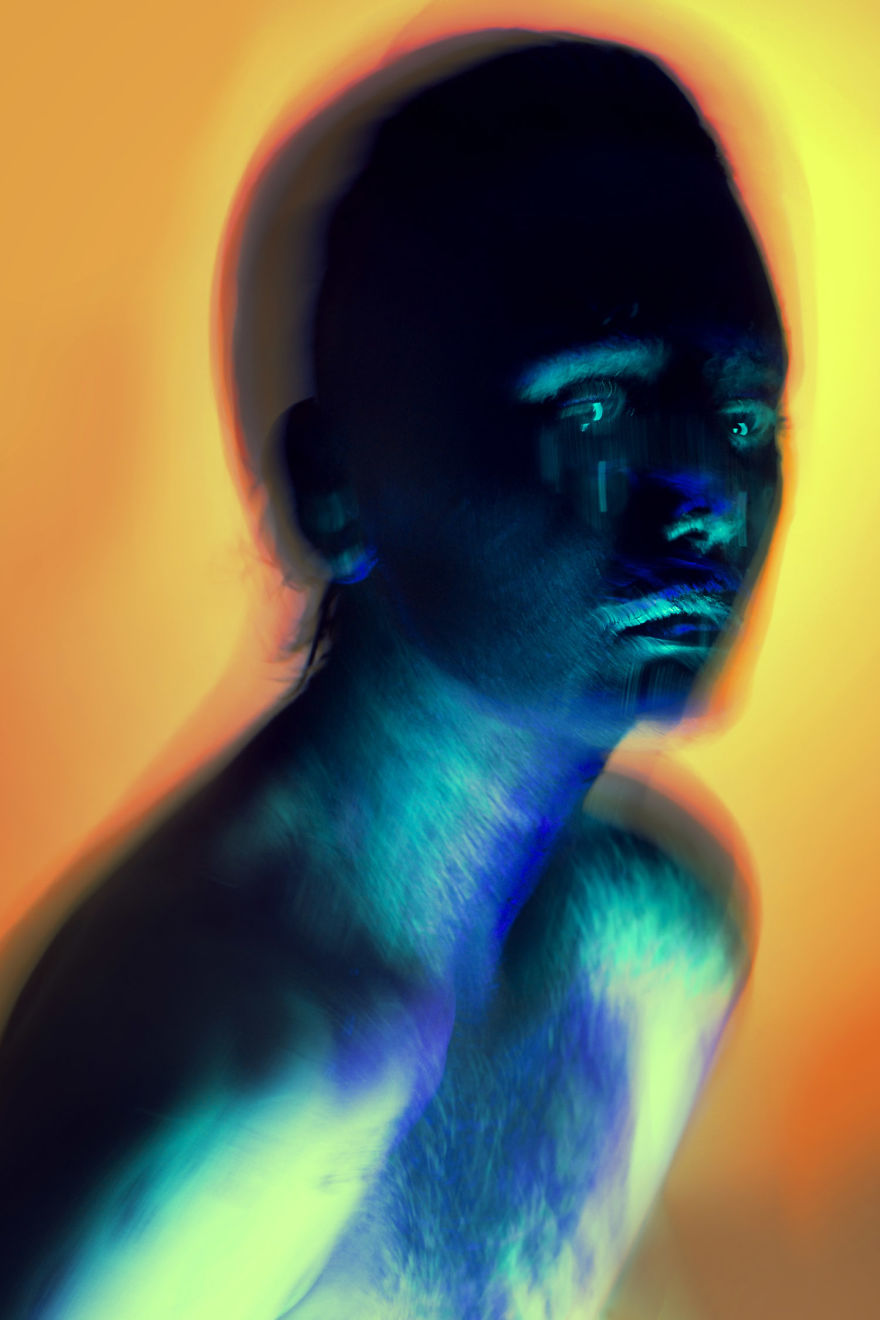 I Use Lights And Body Paint To Capture These Surreal And Colorful Portraits