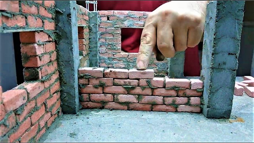 Building Mini House Model With Mini Bricks | Full Steps As Reality | Part 1