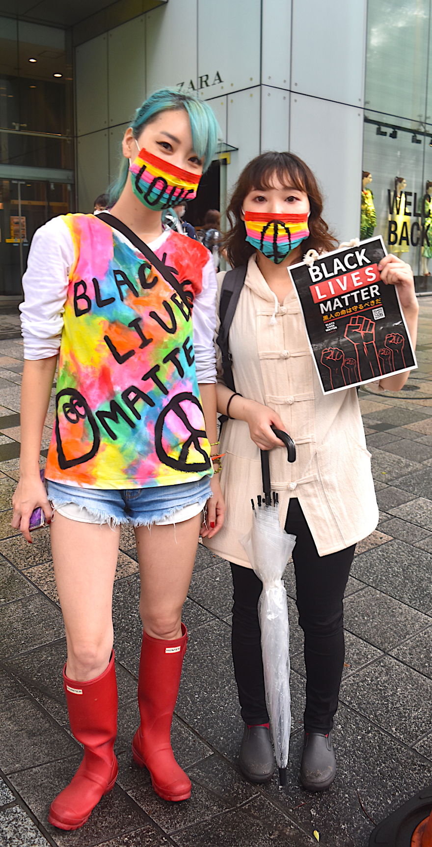 Colorful Japanese Black Lives Matter Supporters In Tokyo