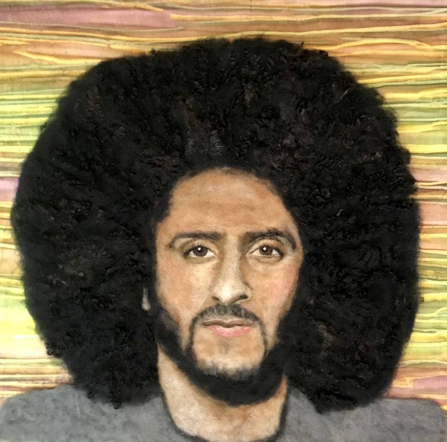 I Made This Portrait With Wool & A Needle, No Paint.