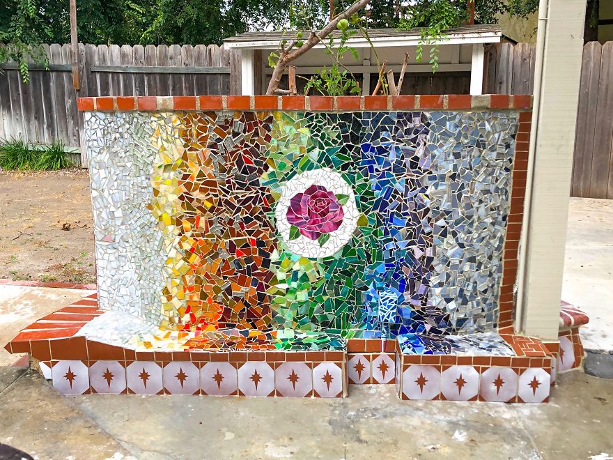I Used Recycled Glass To Make A Mosaic Wall Memorial