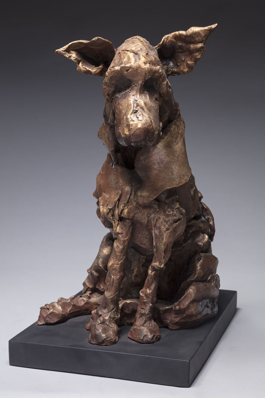 Dog Sculpture Cast In Resin