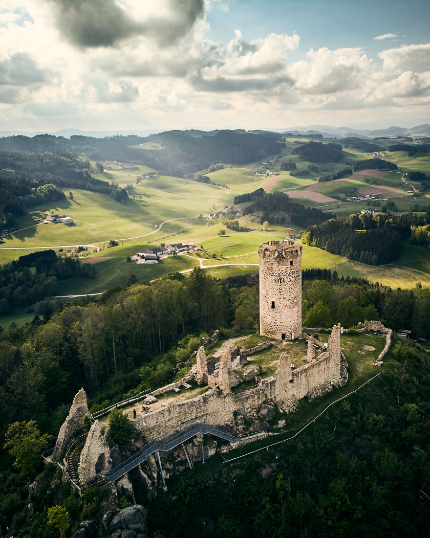 Old Castle Ruins In Upper Austria