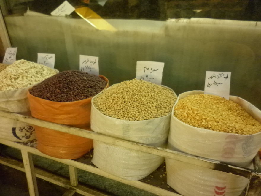 Shop Selling Nuts, Grains And Dried Fruits In The Bazaar In Tabriz
