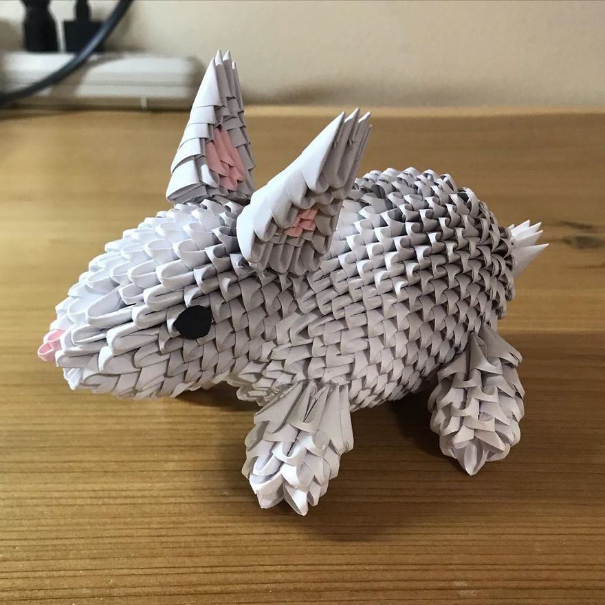Artist Folds Amazing 3D Animals Out Of Strips Of Paper (19 Pics)