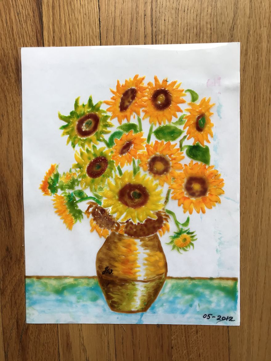 Van Gogh's Sunflowers And Irises