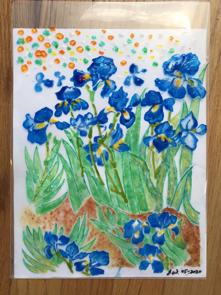 Van Gogh's Sunflowers And Irises