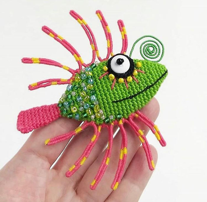 Tiny Fish Amigurumi Designed By Anna Karelina ... Cute And Creative Patterns Use Beading, Wirework And More