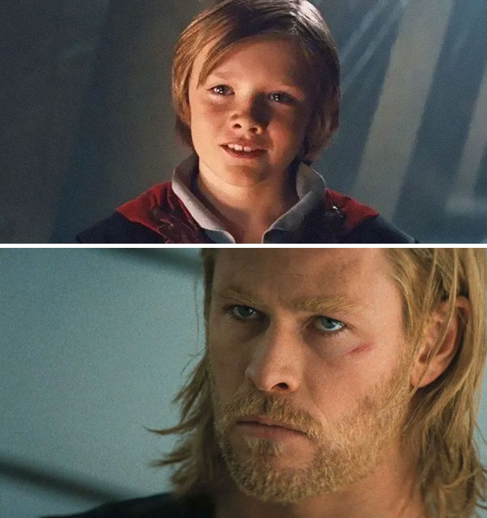 Thor In Thor (Played By Dakota Goyo As A Kid And Chris Hemsworth As An Adult)