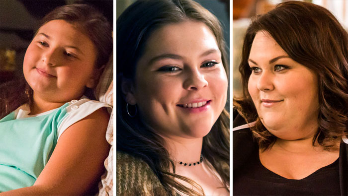 Kate From "This Is Us" (Mackenzie Hancsicsak As Kid, Hannah Zeile As Teen And Chrissy Metz As Adult)
