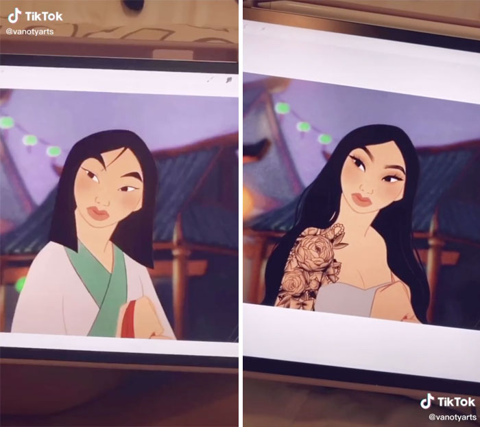 Esta artista "actualiza" a las princesas Disney como mujeres modernas, y se vuelve viral (7 imágenes)