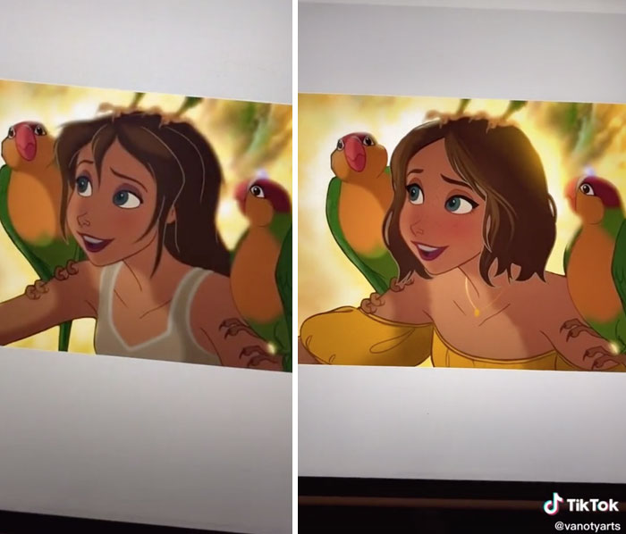 Esta artista "actualiza" a las princesas Disney como mujeres modernas, y se vuelve viral (7 imágenes)