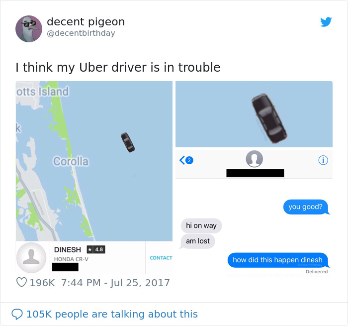 Creo que mi conductor de Uber está en problemas