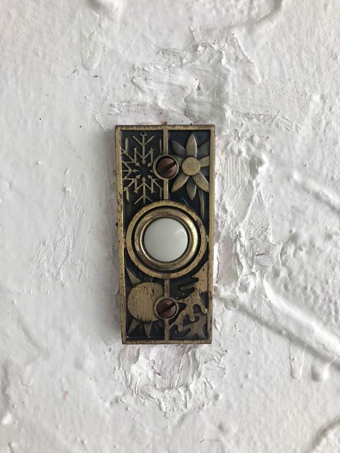 My Husband And I Bought Our House Last December. I Just Noticed The Doorbell Plate Recently. It’s The Four Seasons Depicted, And I Think It’s Pretty Cool!
