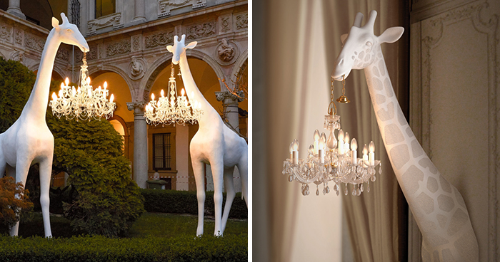 Turns Out You Can Buy A Life-sized 13 ft Giraffe Made Out Of Fiberglass To Hold Your Chandelier
