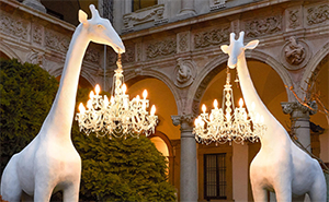 Turns Out You Can Buy A Life-sized 13 ft Giraffe Made Out Of Fiberglass To Hold Your Chandelier