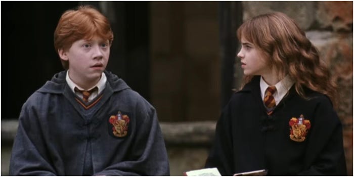 In 'Chamber Of Secrets,' Ron Wears Robes That Are Noticeably Older And Dingier Than His Peers', Probably Because They Were Hand-Me-Downs