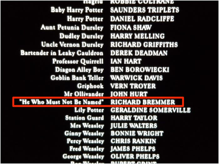 In 'The Sorcerer's Stone,' The Actor Who Played Lord Voldemort Is Credited As 'He Who Must Not Be Named'