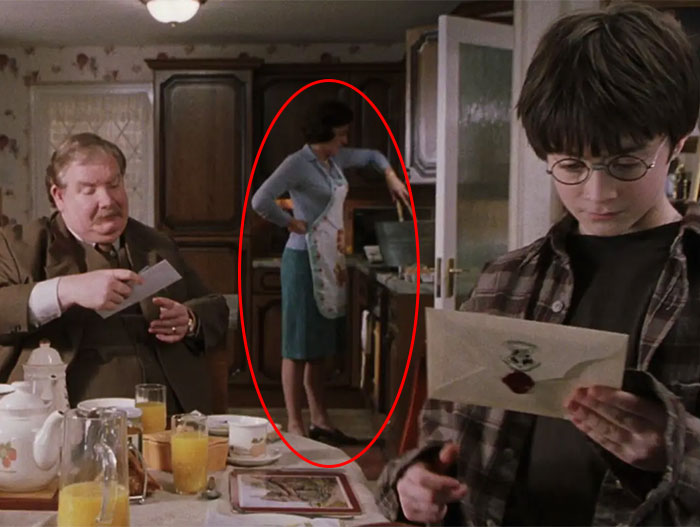 In 'The Sorcerer's Stone,' You Can See Aunt Petunia Dying Dudley's Old Clothes Gray For Harry's School Uniform, Which Was A Scene In The Books
