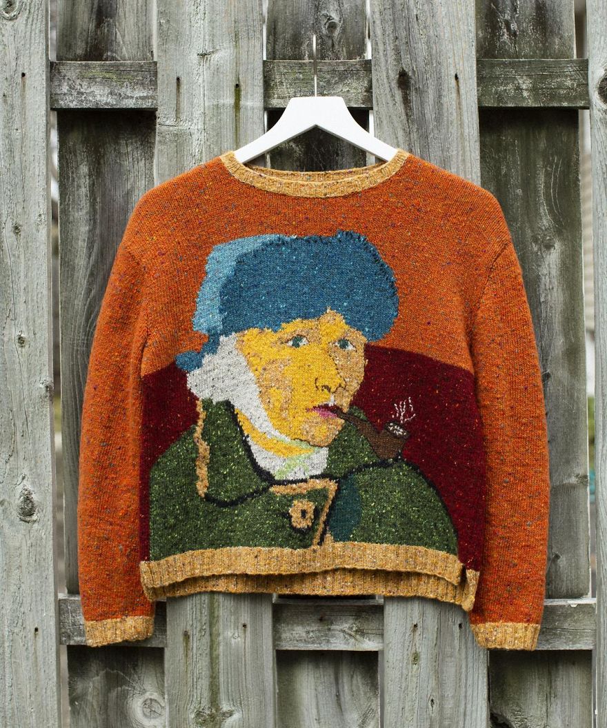 Gorgeous Knit Sweater Inspired By Vincent Van Gogh