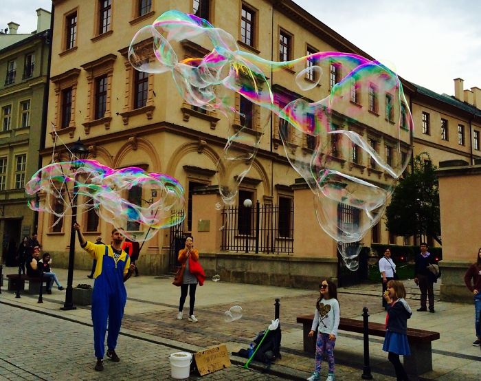 Bubbleman In Krakow Poland