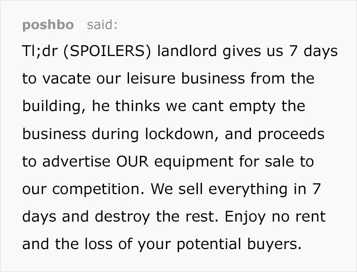 Landlord Hopes To Keep Company's Stuff By Forcing Them To Move Out In 7 Days, Gets Exactly What He Deserves