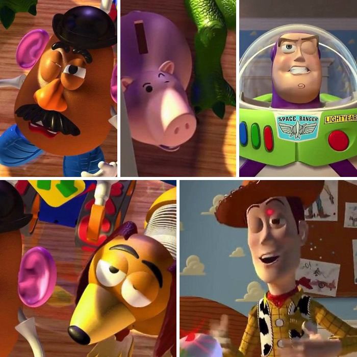 Most Of The Characters In Toy Story (1995) Blink Their Eyes One At A Time. This Is Called "Offset Blinking" And Is Usually Used In Animation To Signal An Out Of Place Or Stupid Character. In Toy Story, It's Likely Used To Remind The Audience The Toys Are Still Toys