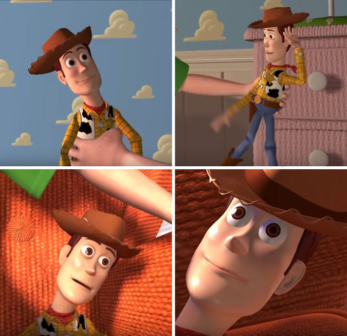 In The Intro To Toy Story(1995) Woody Changes Facial Expressions Throughout The Scene, Foreshadowing Him Being Sentient