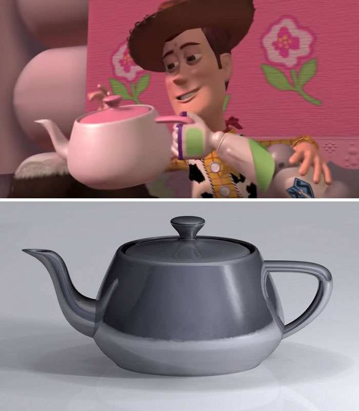 Toy Story (1995) Is The First Feature-Length Computer-Animated Film. When Buzz Is Out Of His Mind At The Tea Party, The Teapot On The Table Is Modeled After The Famous Utah Teapot, One Of The Very First 3D Computer Graphics Models From The 1970s