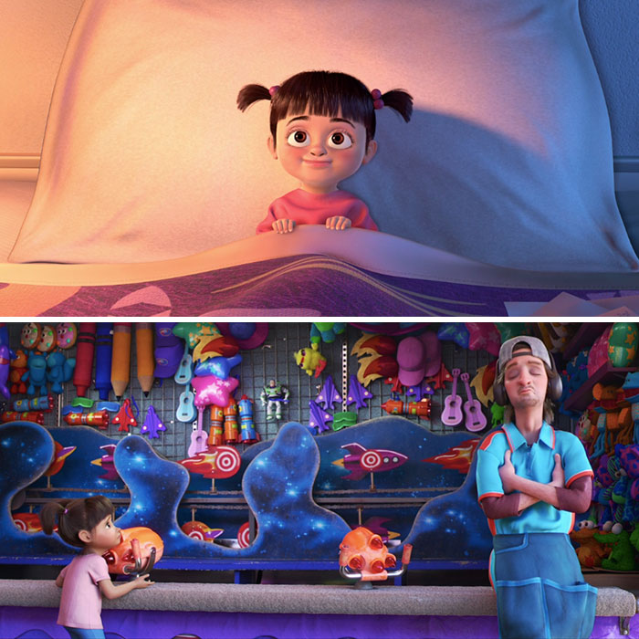 In ‘Toy Story 4’ (2019) You Can See Boo From ‘Monsters Incorporation’ Playing Games At The Carnival