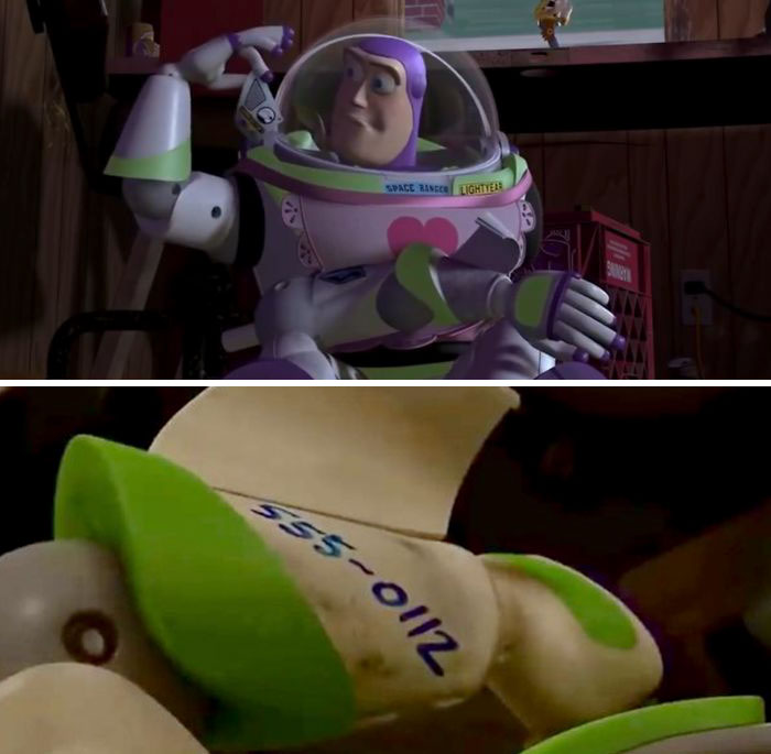 In Toy Story 3 (2010), During Operation Playtime In The Beginning Of The Movie, Buzz Has Andy’s Phone Number Written Inside His Communicator. The Original Sticker That Had The Communicator Details Is Gone, Because He Peeled It Off While He Was Depressed In Toy Story 1 (1995)