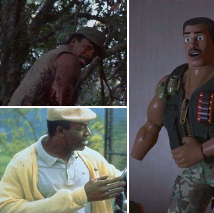 2013’s Toy Story Of Terror Pokes Fun At Carl Weathers History Of Losing His Right Hand In Predator(1987) And Happy Gilmore(1996). Carl Weathers Voices The Character “Combat Carl”
