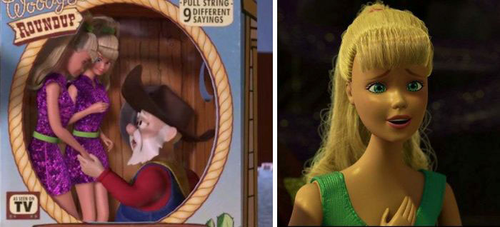 In The Bloopers Of Toy Story 2, Stinky Pete Promises A Barbie Doll That He'll Put Her In Toy Story 3. Lo And Behold, A Singular Barbie Has A Much Larger Role In Toy Story 3
