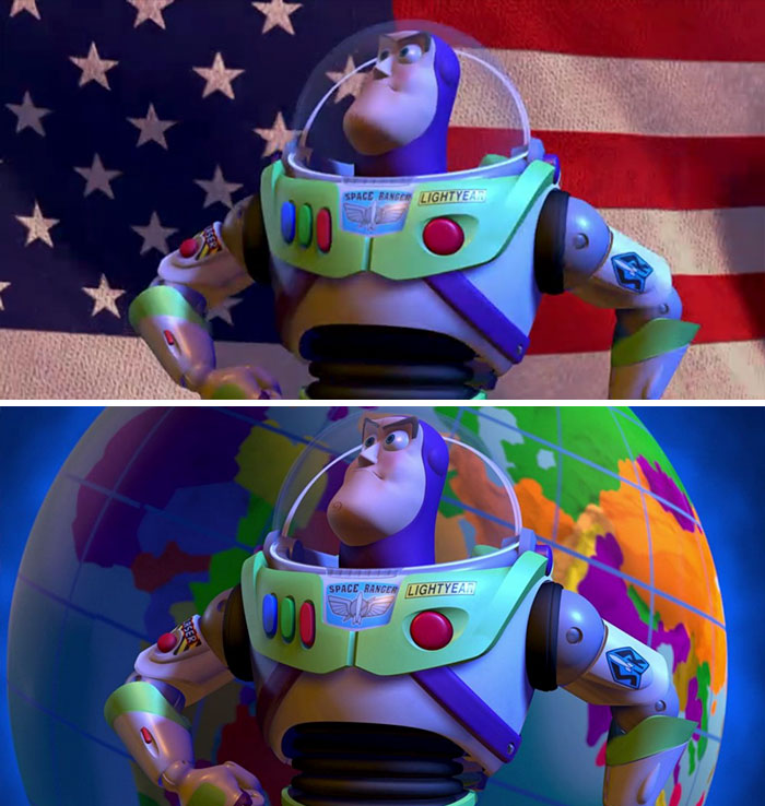 In Toy Story 2 (1999) , The American Flag Is Replaced By The Globe In Rest Of The World
