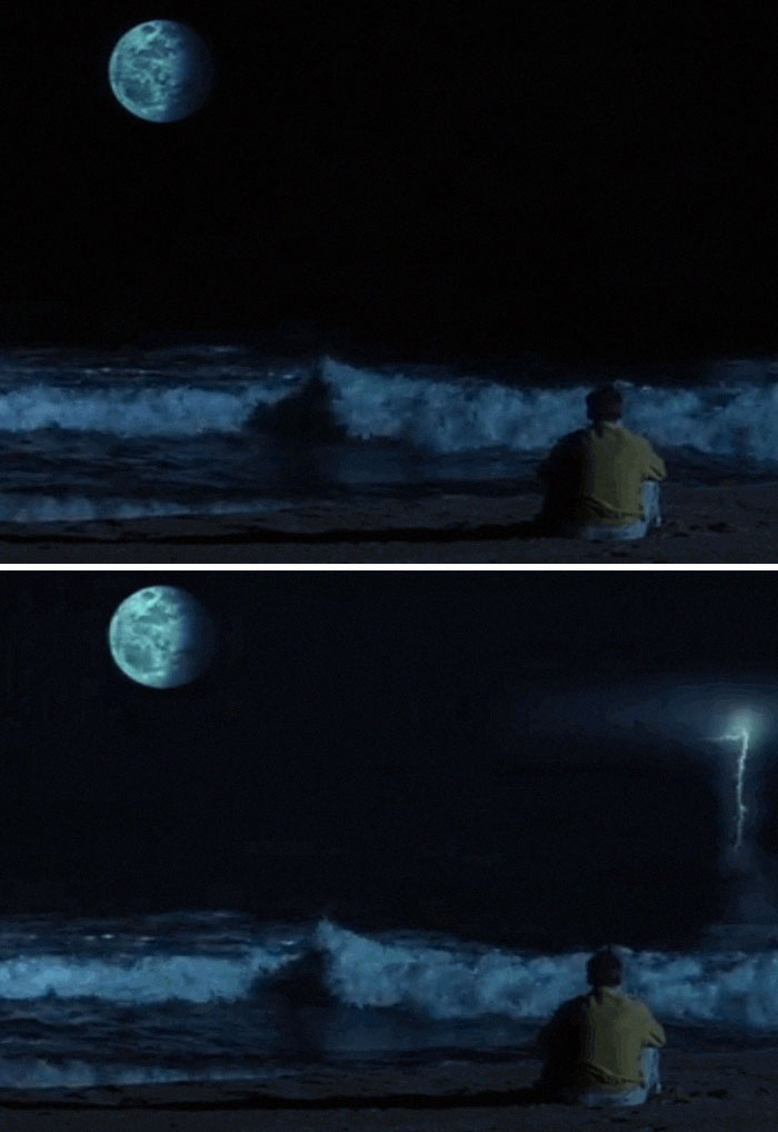 In The Truman Show (1998), The Moon Is Briefly Illuminated By The "Lightning", Hinting That It's Much Closer That It Should Be